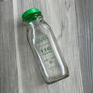 Avalon Glass Milk Bottle with Green Cap